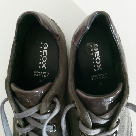 Geox Women's Grey Leather Sneakers - EU 39 - Picture 7 of 11